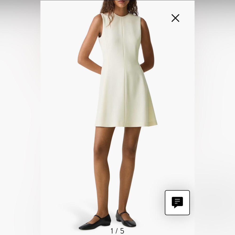 Theory Helaina Wool Blend Shift Dress in Rice